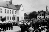 Slavnostní otevření nové německé školy v Osečné - 27.8.1933